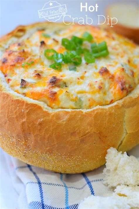 Hot Crab Dip Baked In A Bread Bowl Recipe Hot Crab Dip Crab Dip