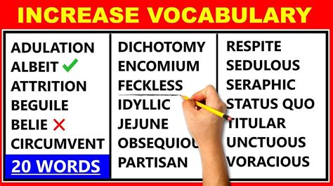 20 Difficult English Words Improve Your Vocabulary Learn Advanced