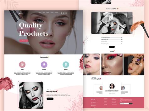 Cosmetic Beauty And Makeup Artist Website Landing Page Design Uplabs