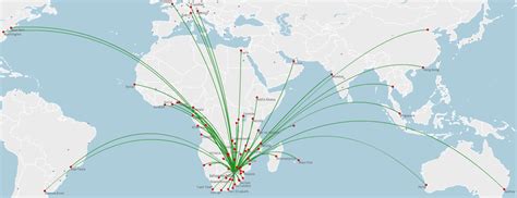 South African Airways Route Map International Routes