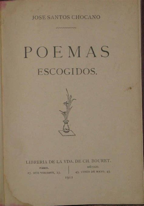 Poemas Escogidos By Santos Chocano Jose Excelente Encuadernación De