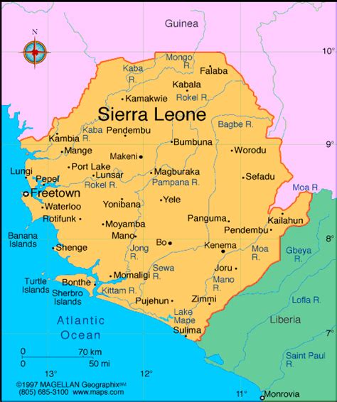 Sierra Leone Map Infoplease