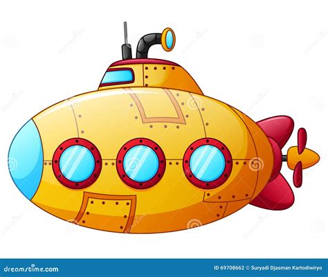 Cartoon Yellow Submarine Stock Vector Illustration Of Porthole 69708662