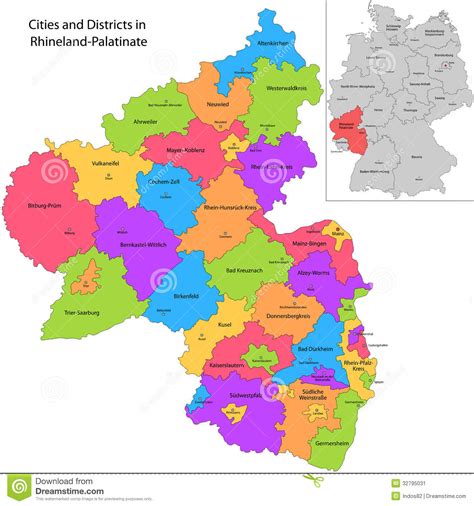 Înaintea primului război mondial, teritoriul ei este alcătuit astfel Estado De Alemania - Renania-Palatinado Imagen de archivo ...