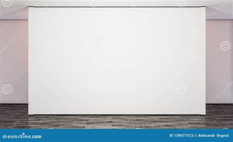 Blank White Large Gallery Wall In Studio Mock Up Stock Image Image Of