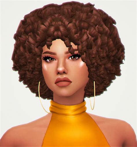 Sims 4 Maxis Match Hair Afro Textured Cloud Hot Girl