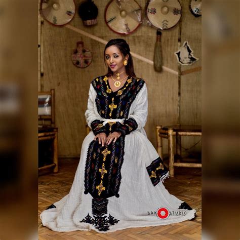 Fryat Yemane A Celebrity Wearing Axum Tilf Dress Ethiopian Clothing