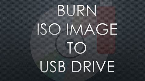 Burn Iso Image To Usb Drive Youtube