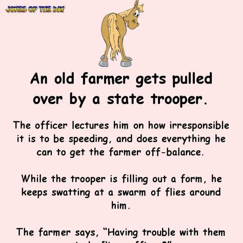 The first question from the lawyer was how far apart. Old farmer gets pulled over by a state trooper | Funny ...