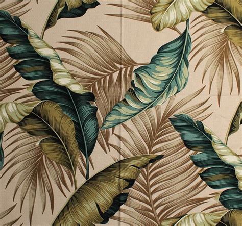 11 Tropical Leaf Print Barkcloth Fabrics In 31 Colorways