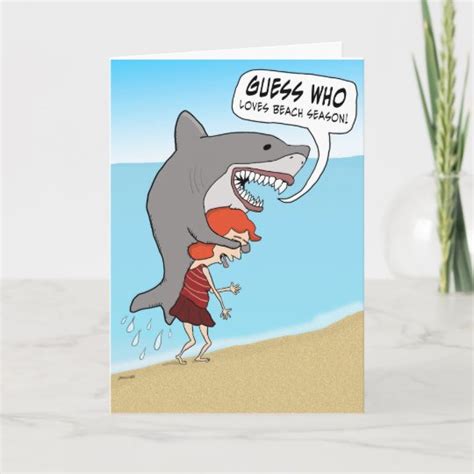 Etsy.com has been visited by 1m+ users in the past month Funny Shark on Beach Birthday Card | Zazzle.com