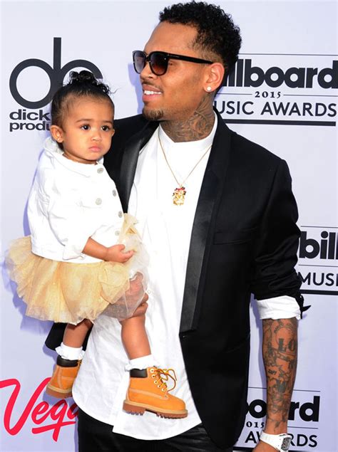Chris Brown And Daughter Royalty On The 2015 Billboard Music Awards Red