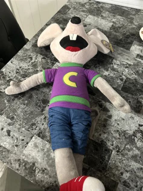 Chuck E Cheese Jumbo Plush Stuffed Animal Toy Purple Shirt Jens Mouse
