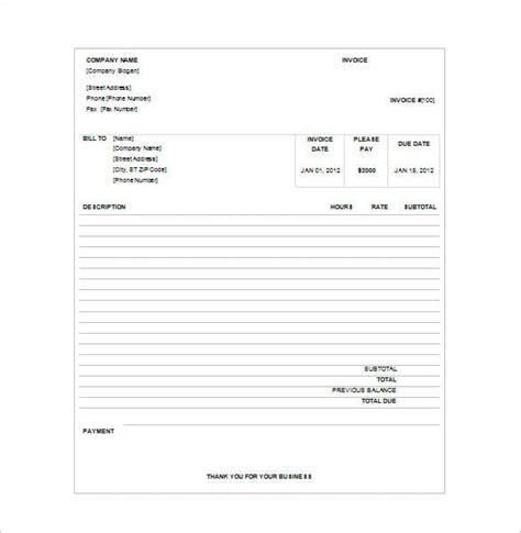 37 Free Simple Billing Invoice Template Png Invoice Template Ideas