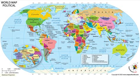 How is the global population distributed across the world? Map of Countries of the World | World Political Map with ...