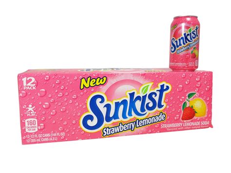 Fresh 12 Pk Sunkist Strawberry Lemonade Soda Emporium
