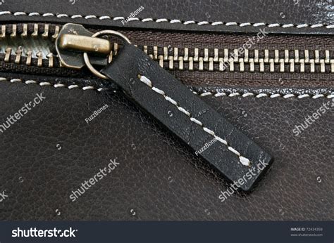 Close Zip On Leather Material Stock Photo 72434359 Shutterstock