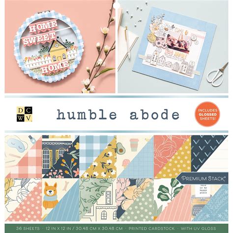 Dcwv Double Sided Cardstock Stack 12x12 36pkg Humble Abode Wgold