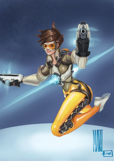 Tracer From Overwatch Speedpainting By Martsart On Newgrounds