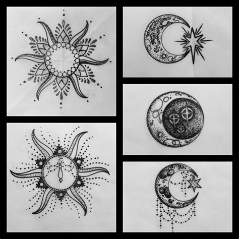 sun and moon designs available to tattooed for appointments email… henna moon moon sun tattoo