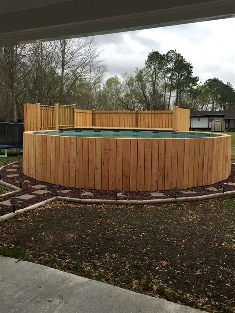 Fencing Walmart Pool With Half Deck Backyard Pool Landscaping Above Ground Pool Landscaping