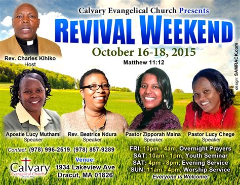 Invitationrevival Weekend Oct 16 18th 2015 Calvary Evangelical Church