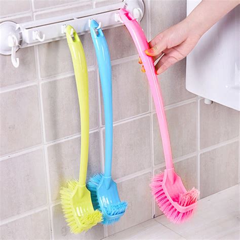 50cm Length Sided Curved Handle Toilet Brush Toilet Cleaning Brush Back