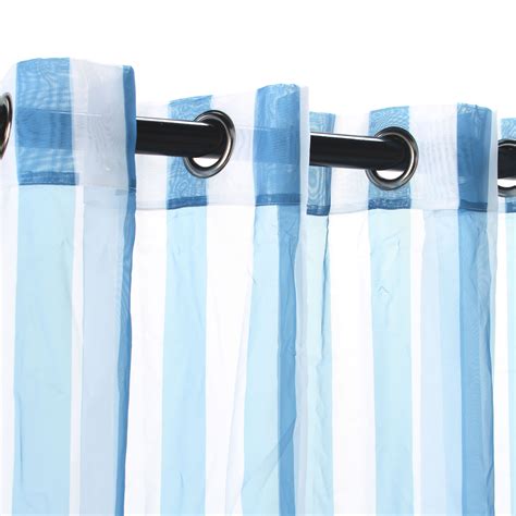 Shop Blue Stripe Escape Outdoor Curtain With Grommets