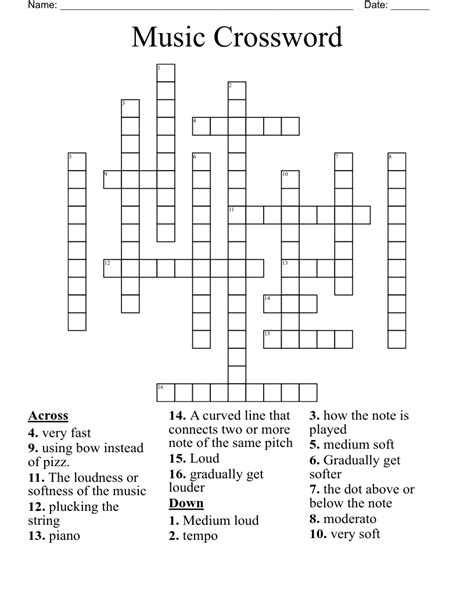 Music Crossword Wordmint