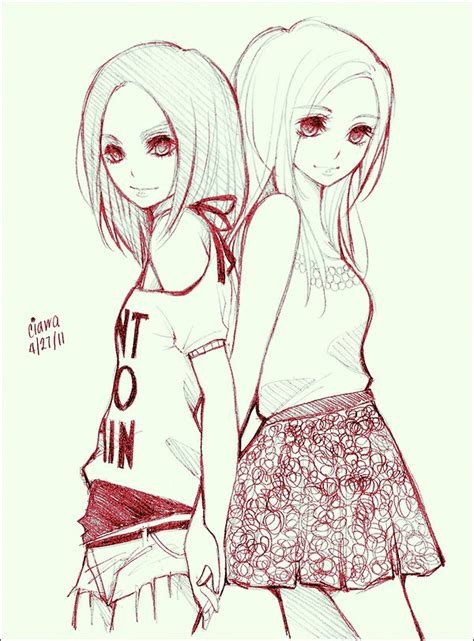 Anime Bff Cute Easy Drawings Friends Drawing Free Download On