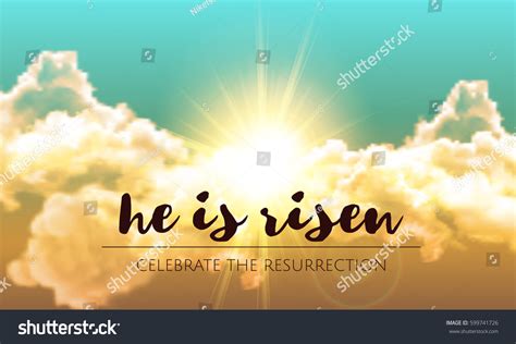 He Risen Easter Banner Background Clouds Stock Vector Royalty Free