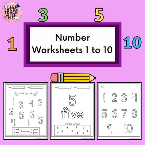 Number 1 10 Worksheets Made By Teachers