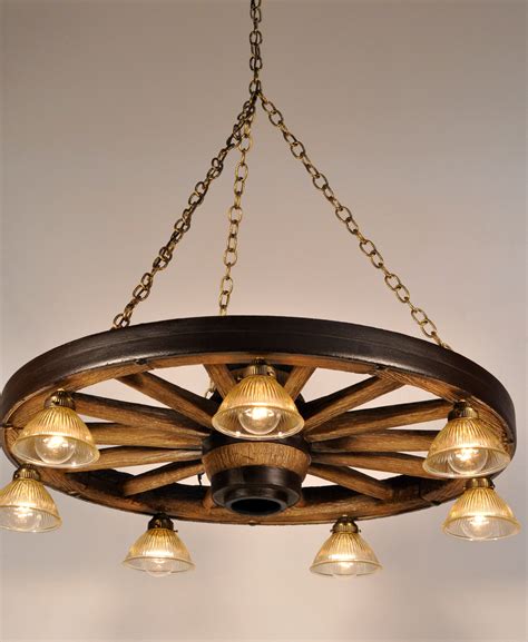 Large Wagon Wheel Chandelier With Downlights Cast Horn Designs
