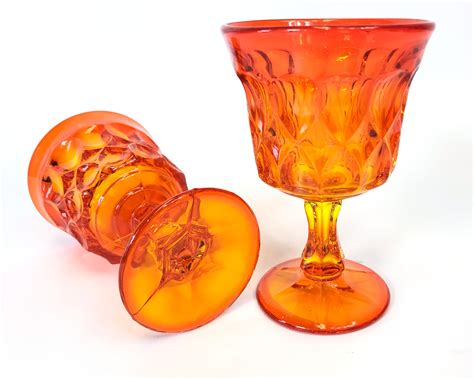Small Orange Wine Glasses Noritake Perspective In Tangerine Etsy