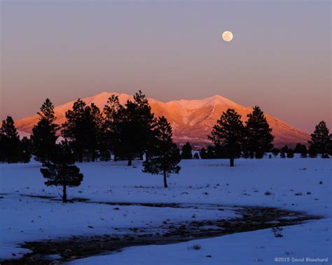 Moonrise Above The Snow Covered San Francisco Peaks Flagstaff Altitudes