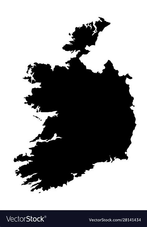 Ireland Silhouette Map Royalty Free Vector Image