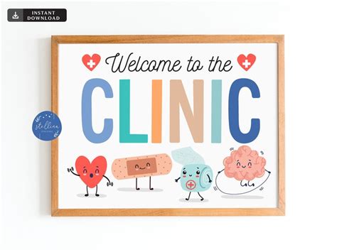 Printable Welcome To The Clinic Sign School Health Office Etsy