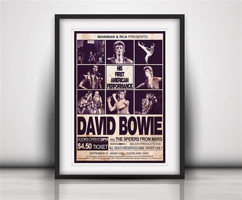 David Bowie 1972 His First Usa Concert Prints Or Poster