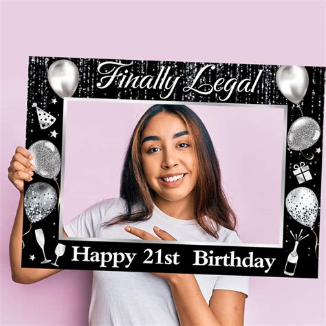 Buy Himall 21st Birthday Party Supplies Photobooth Frame Finally 21