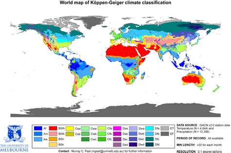 Updated Köppen Geiger climate map of the world