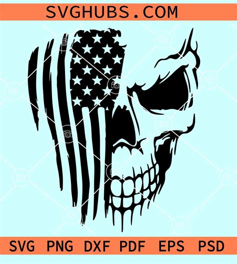 American Flag Skull Svg Punisher Skull American Flag Svg People Svg