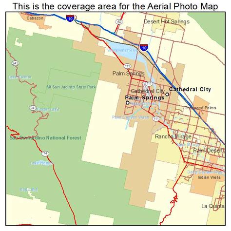 Aerial Photography Map Of Palm Springs Ca California