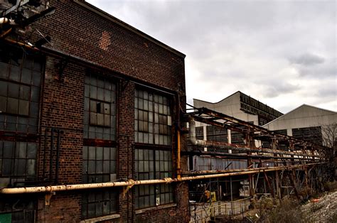 Abandoned Factory Old Windows Brick Faded Multi Story Building