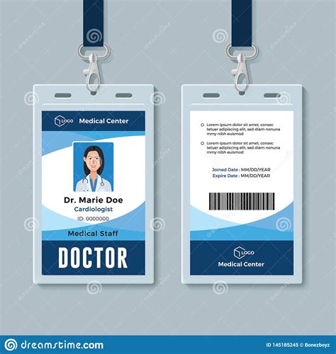 Medical alert cards can provide this critical information. Doctor ID Badge. Medical Identity Card Design Template ...