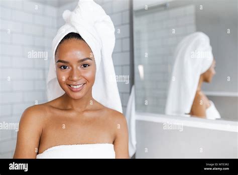 Woman Towel Wrapped Around Head Hi Res Stock Photography And Images Alamy