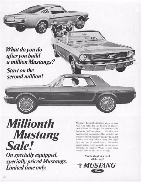 1965 Ford Mustang Special 1 Millionth Mustang Sale Ad Flickr
