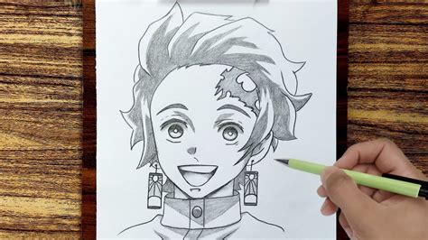 How To Draw Tanjiro Kamado Step By Step Demon Slayer Easy Anime Drawing Youtube