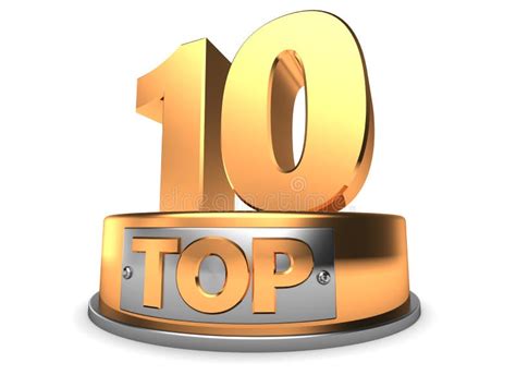 Golden Top 10 List 3d Icon On White Stock Illustration Illustration