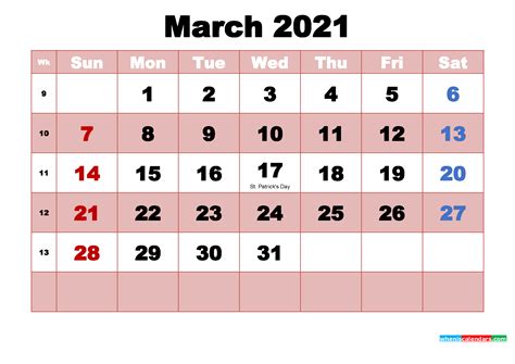 Printable Calendar 2021 With Holidays Philippines Listed 2021
