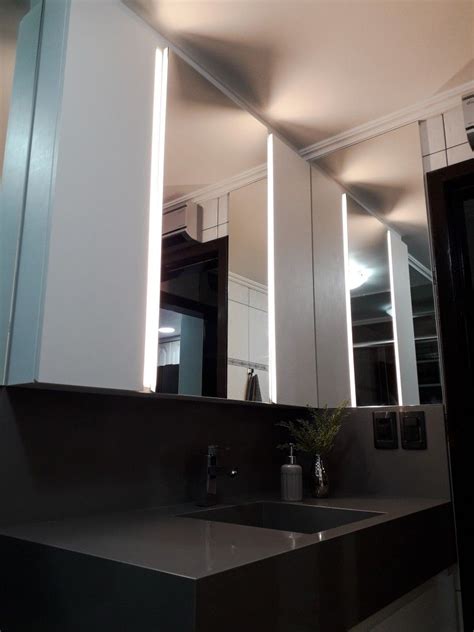 Espelho com perfil de led Espelho banheiro Espelho Iluminação banheiro